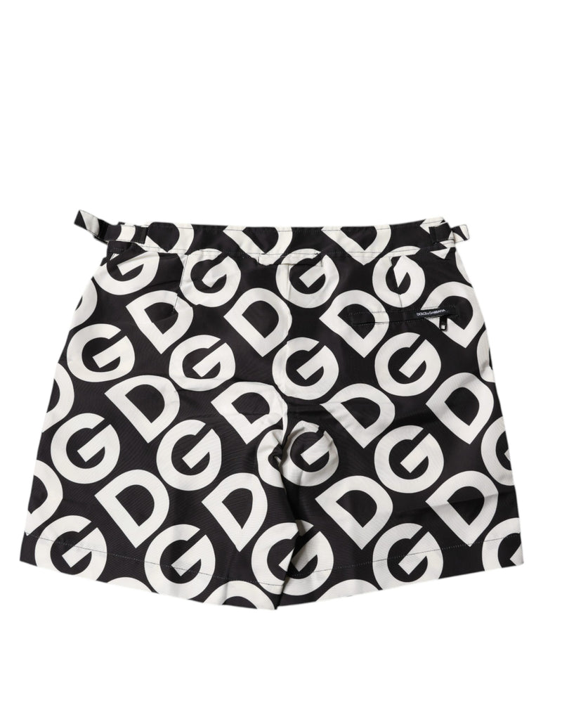 Dolce & Gabbana Logo Beachwear Shorts - Black & White