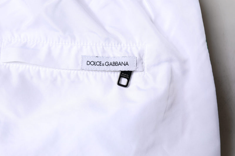 Dolce & Gabbana White Stripes Beachwear Shorts Swimwear