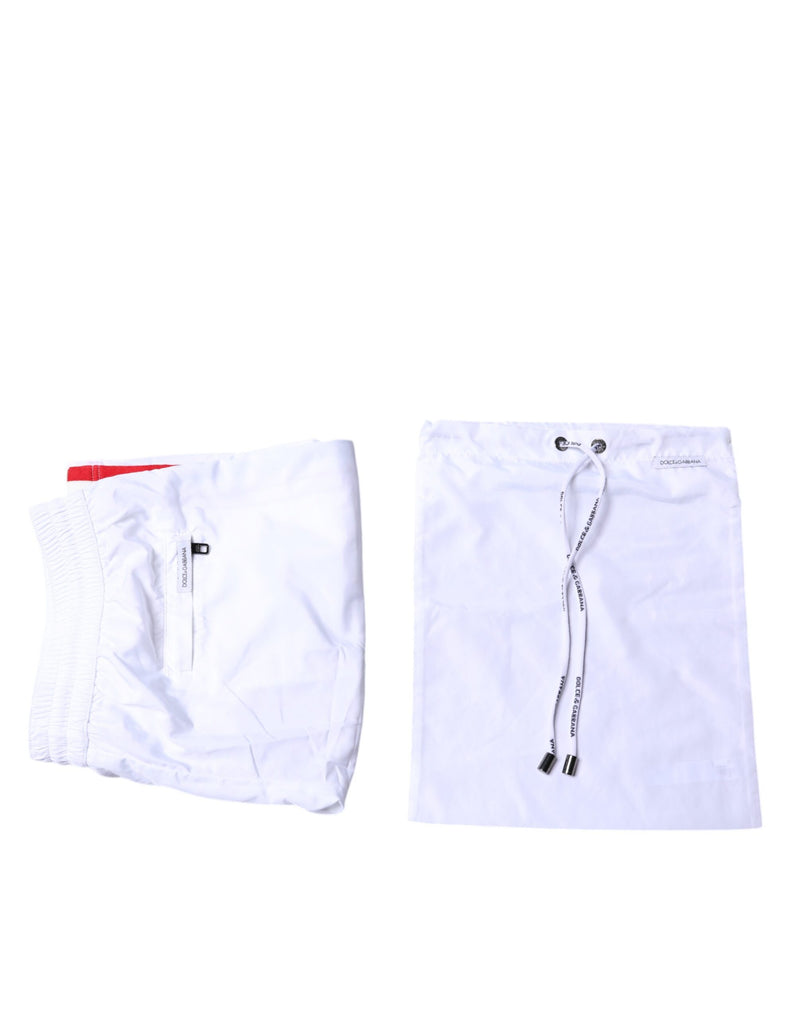 Dolce & Gabbana White Stripes Beachwear Shorts Swimwear