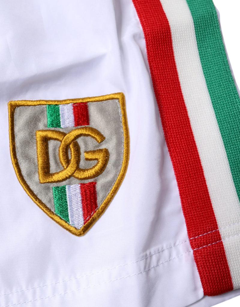Dolce & Gabbana White Stripes Beachwear Shorts Swimwear