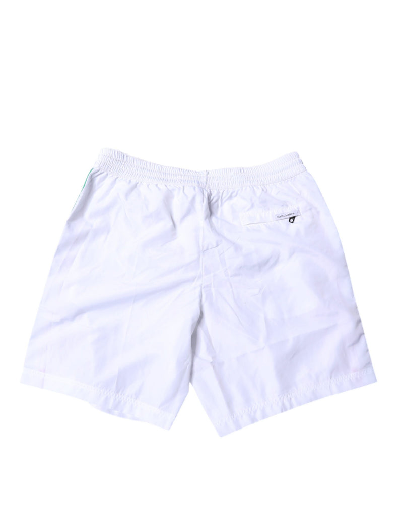 Dolce & Gabbana White Stripes Beachwear Shorts Swimwear