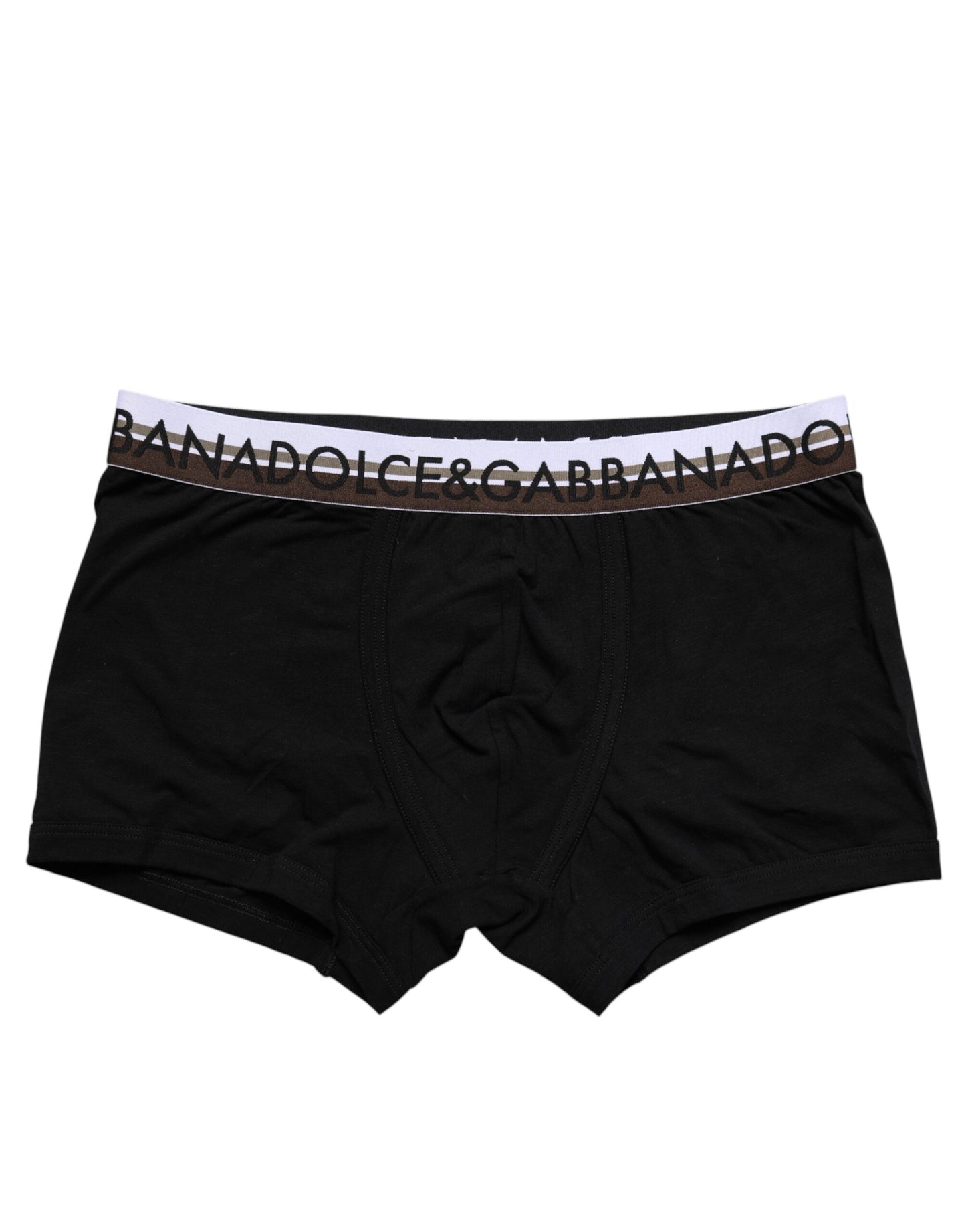Dolce & Gabbana Black Cotton Stretch Regular Boxer Underwear