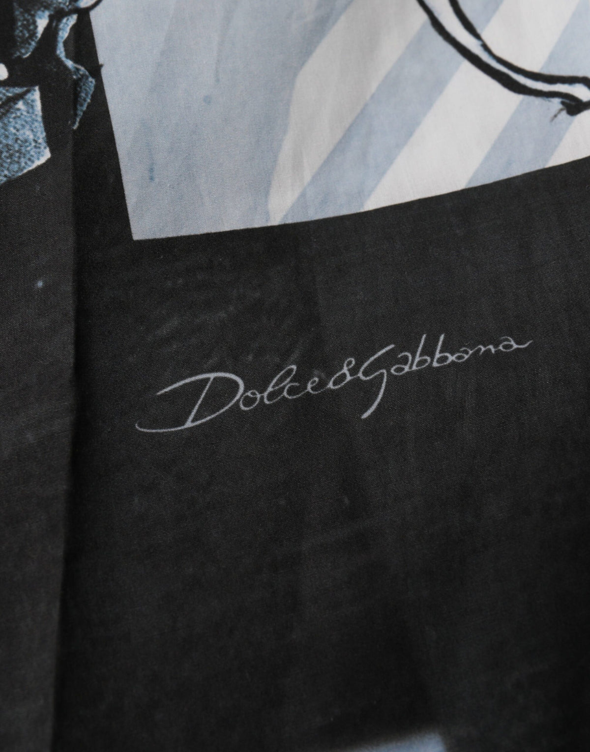 Shorts homme en coton Dolce &amp; Gabbana bleu à imprimé statue.