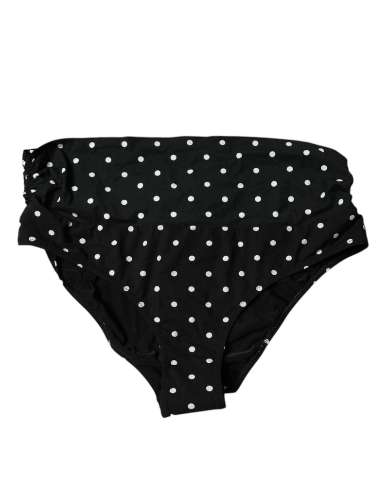 Dolce & Gabbana Black Polka Dot Bikini Bottom Swimwear