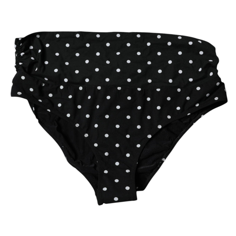 Dolce & Gabbana Black Polka Dot Bikini Bottom Swimwear