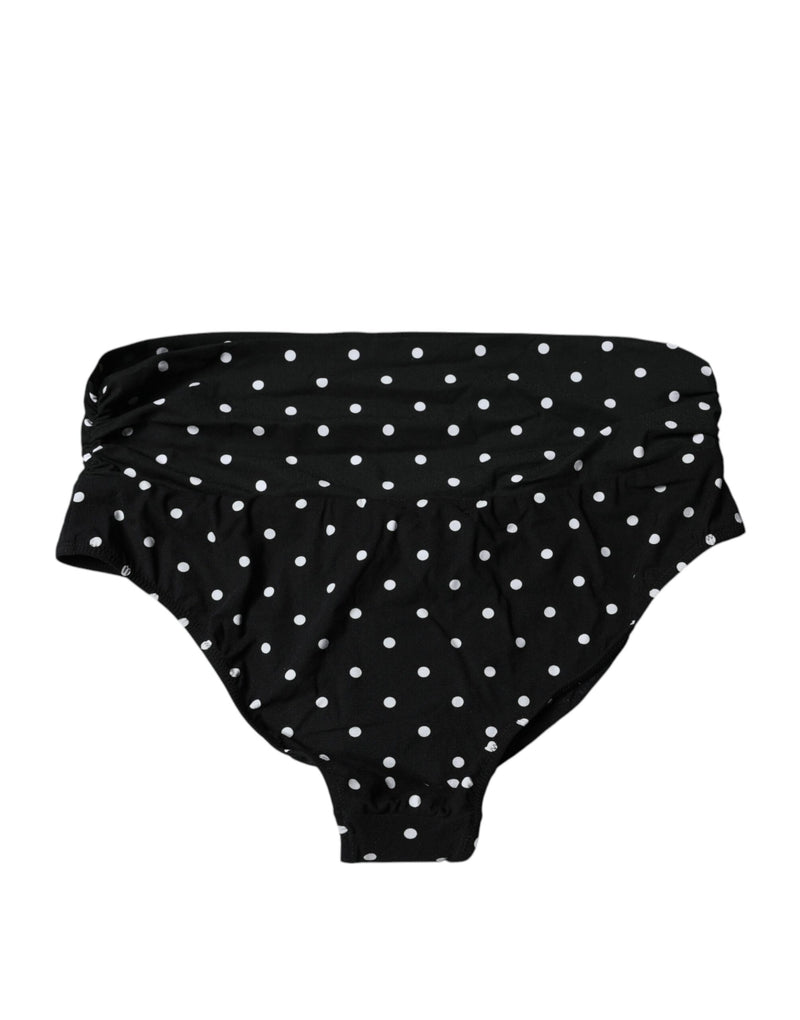 Dolce & Gabbana Black Polka Dot Bikini Bottom Swimwear