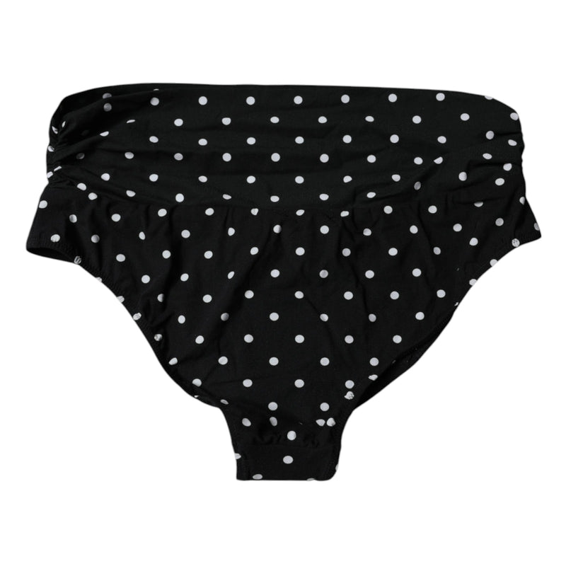 Dolce & Gabbana Black Polka Dot Bikini Bottom Swimwear