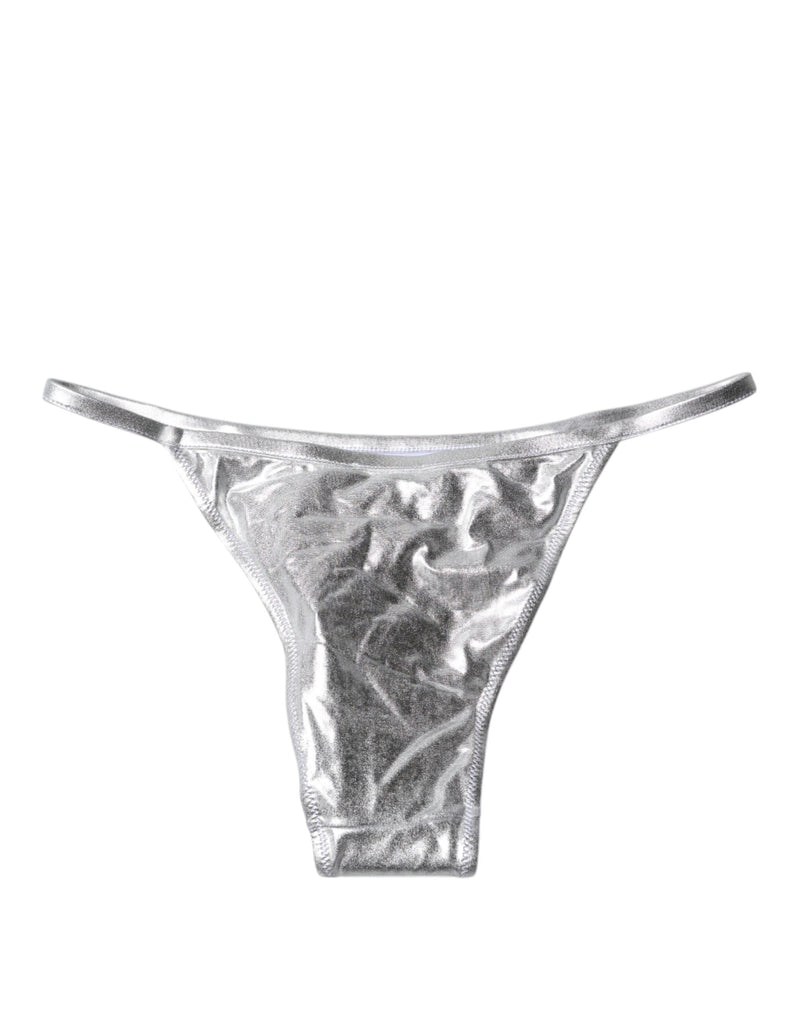 Dolce & Gabbana Silver Bikini Bottom Swimwear