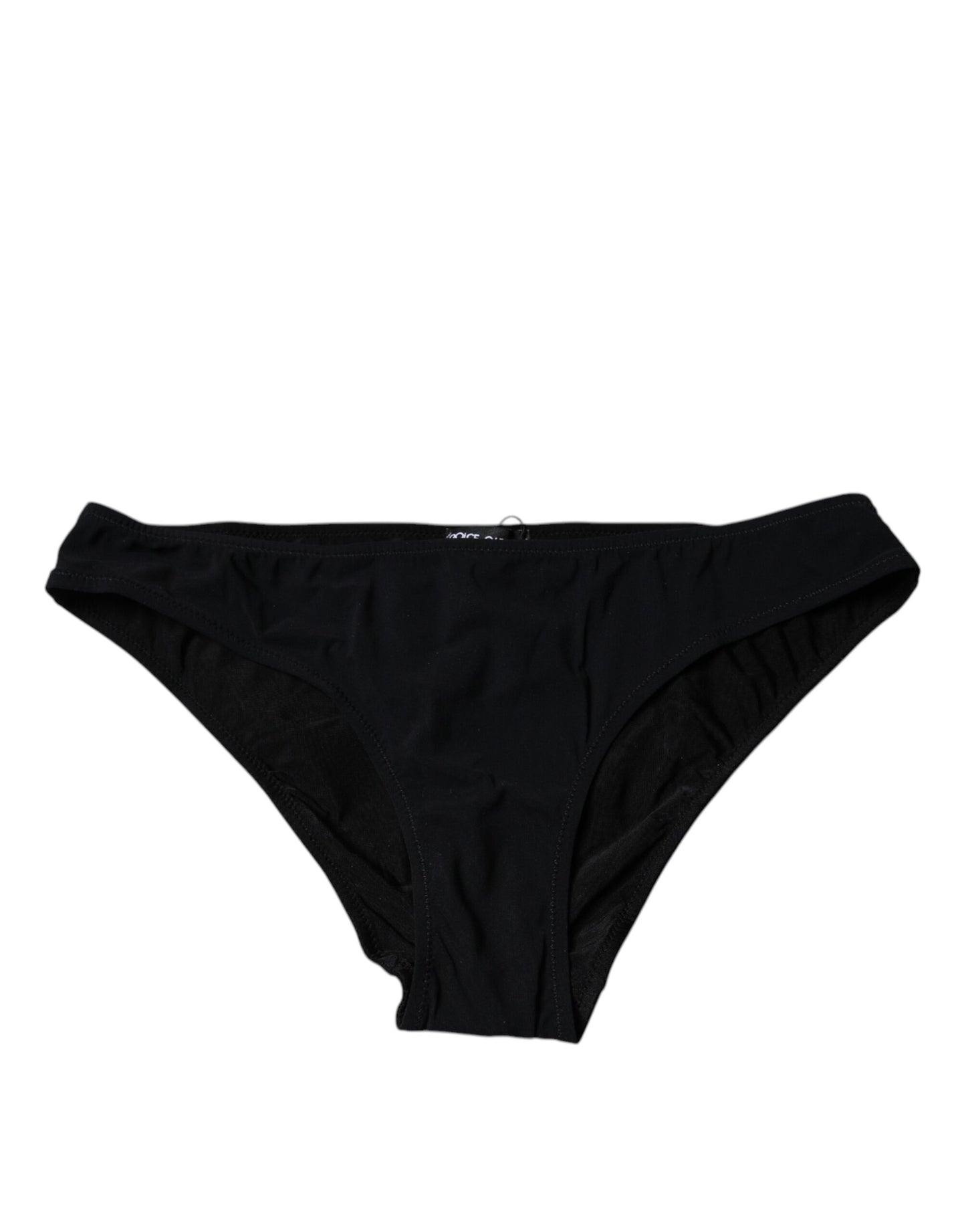 Dolce & Gabbana Black Nylon Stretch Mid Waist Panty Underwear