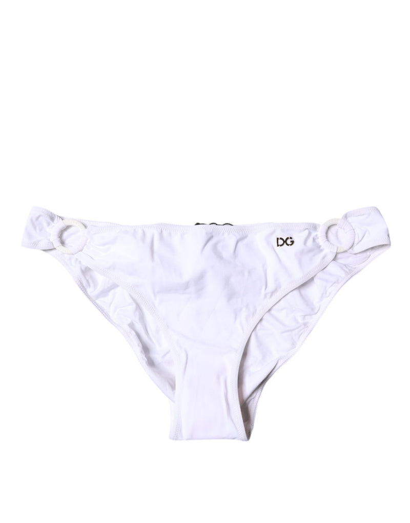 Dolce & Gabbana White Nylon Bikini Bottom Swimwear