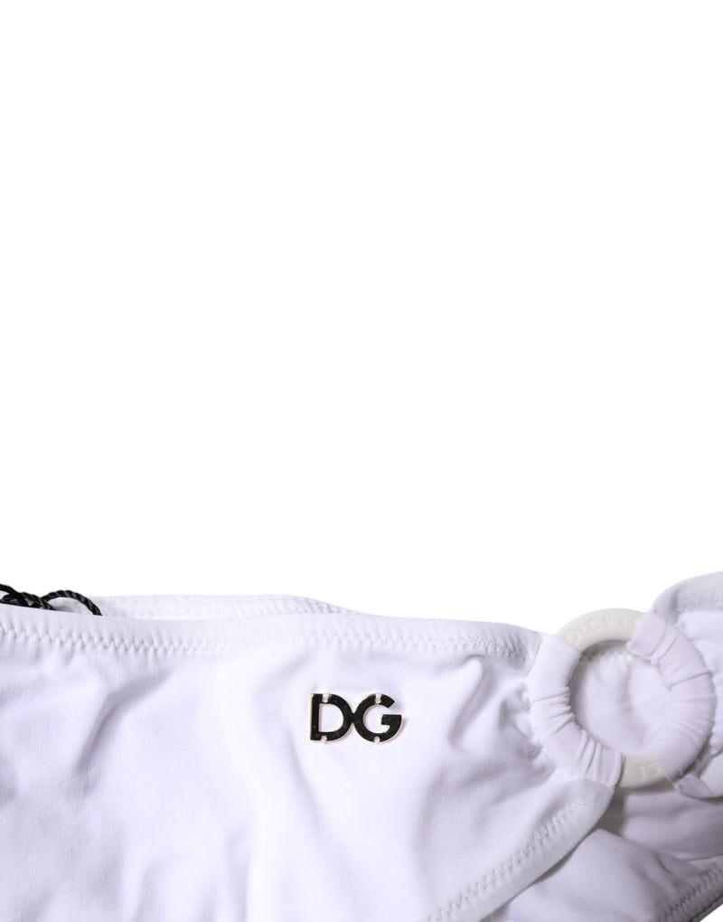 Dolce & Gabbana White Nylon Bikini Bottom Swimwear