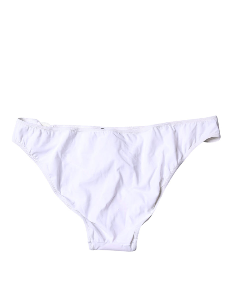 Dolce & Gabbana White Nylon Bikini Bottom Swimwear