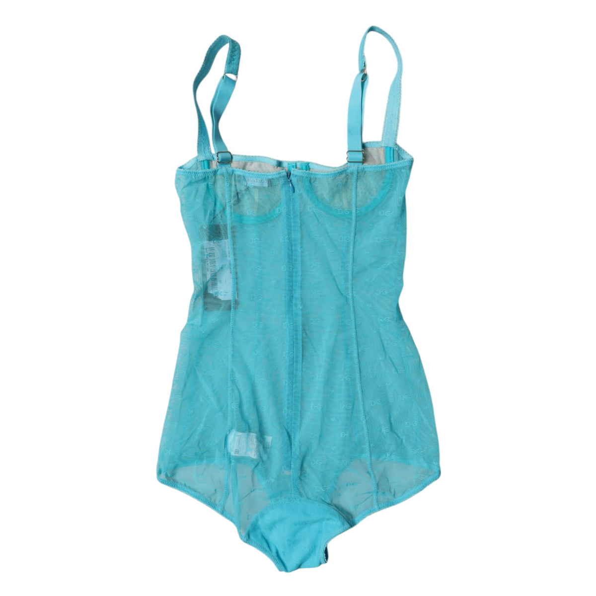 Dolce & Gabbana Blue Tulle Balconette Bra Bodysuit