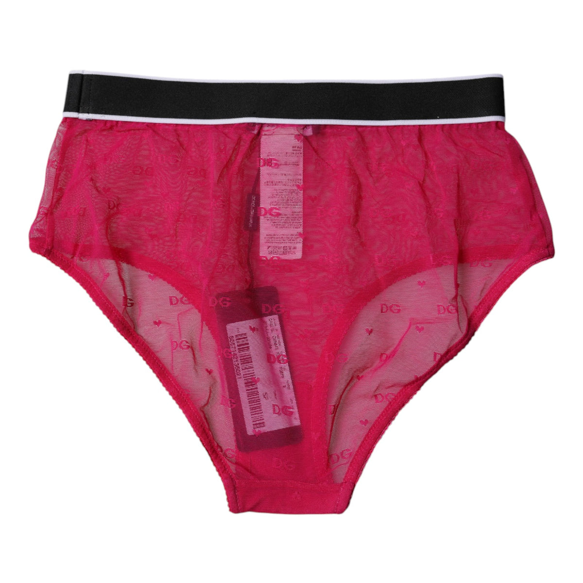 Dolce & Gabbana Fuchsia Tulle Nylon Mid Waist Panty