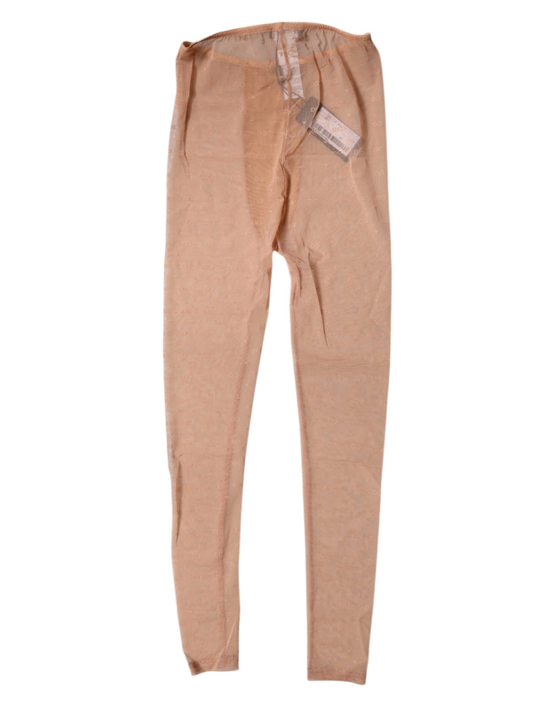 Dolce & Gabbana Nude Beige Logo Lace Lingerie Pants