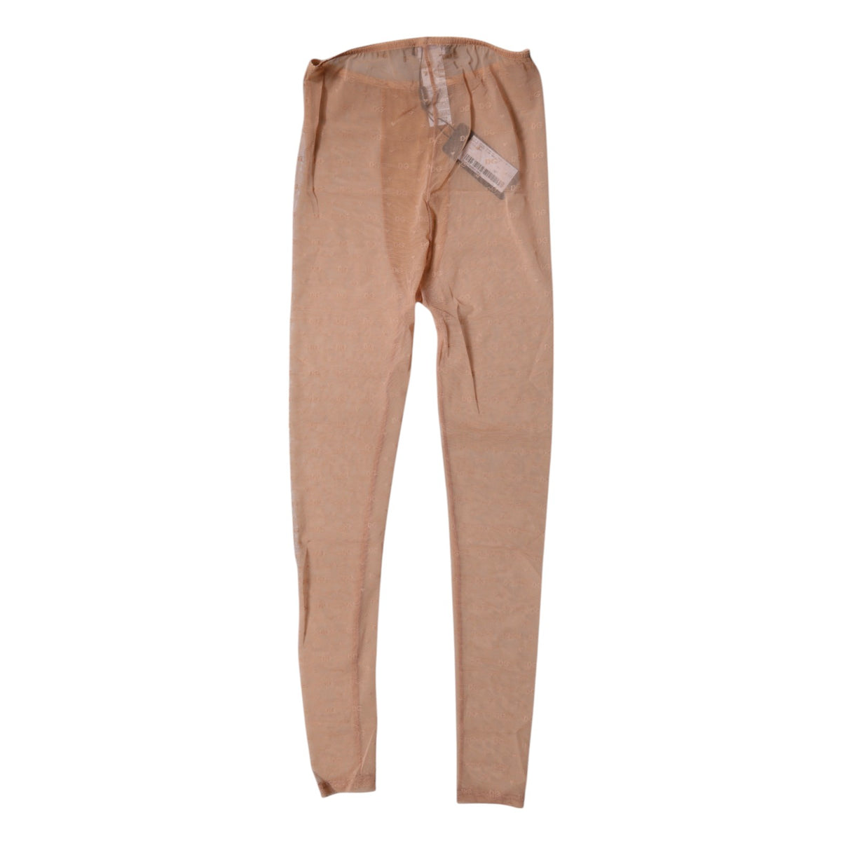 Dolce & Gabbana Pantalons en Dentelle Beige Nude avec Logo
