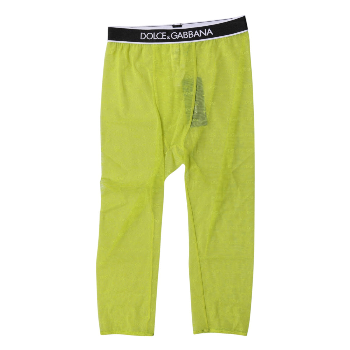 Dolce & Gabbana Green DG Logo Nylon Cropped Tights
