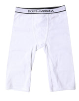 Dolce & Gabbana White Logo Cotton Cropped Tights Underwear