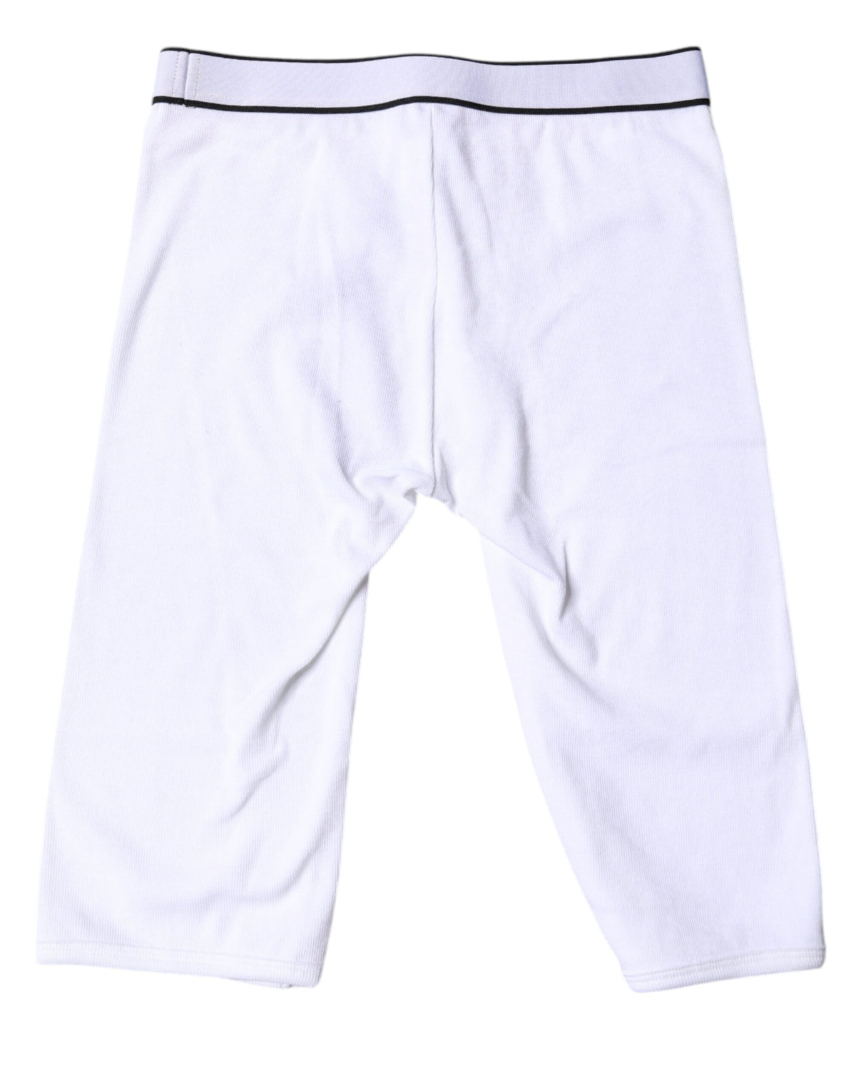 Dolce & Gabbana White Logo Cotton Cropped Tights Underwear