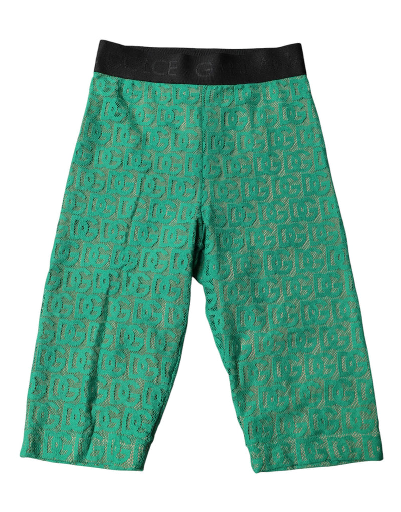 Dolce & Gabbana Green Logo Monogram Cropped Tights