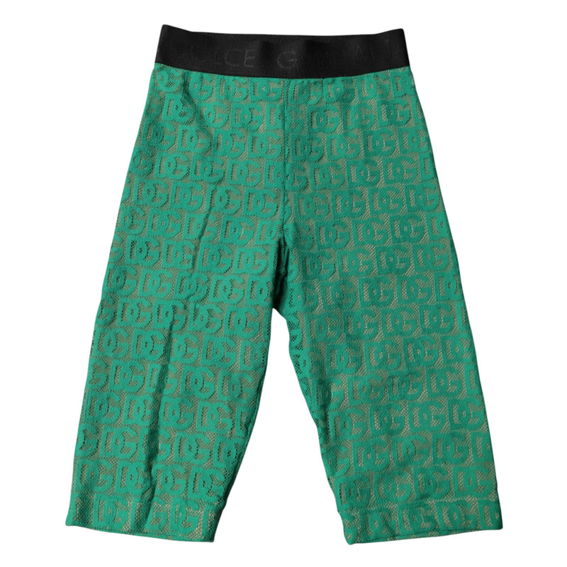 Dolce & Gabbana Green Logo Monogram Cropped Tights
