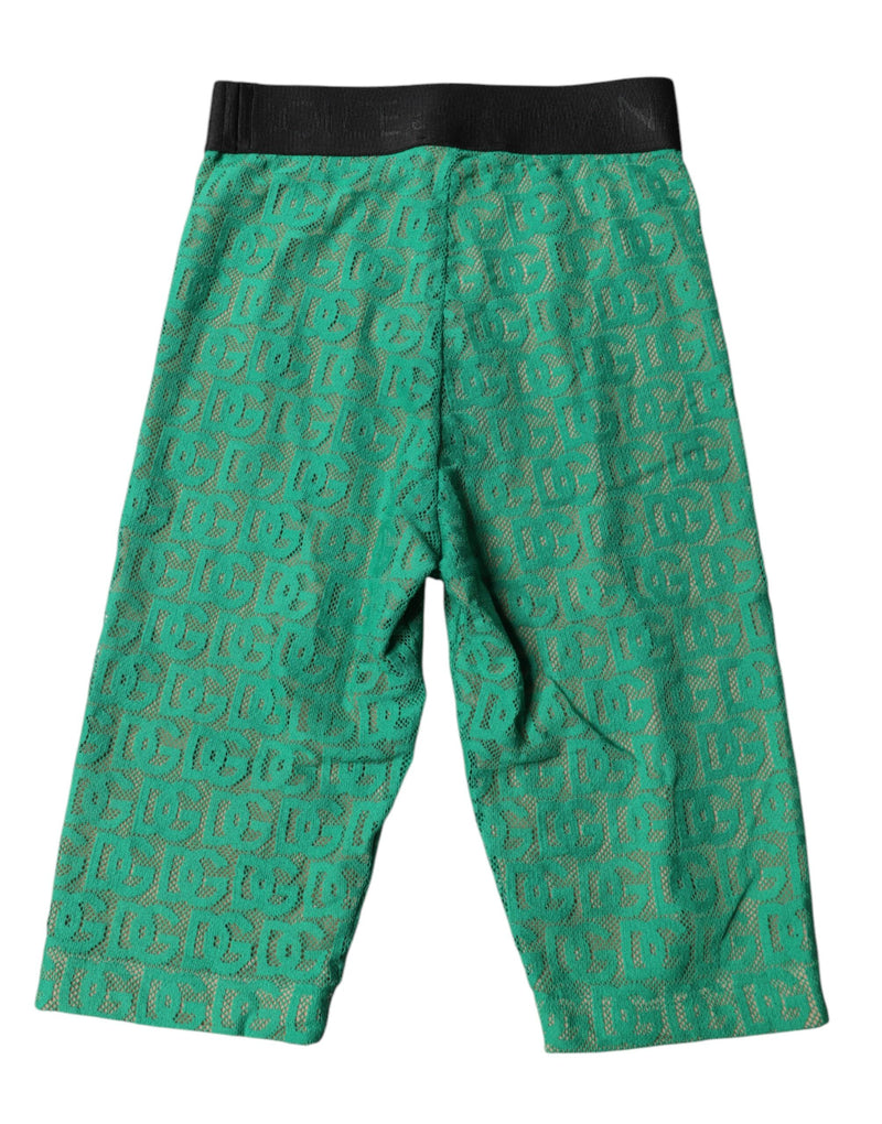 Dolce & Gabbana Green Logo Monogram Cropped Tights