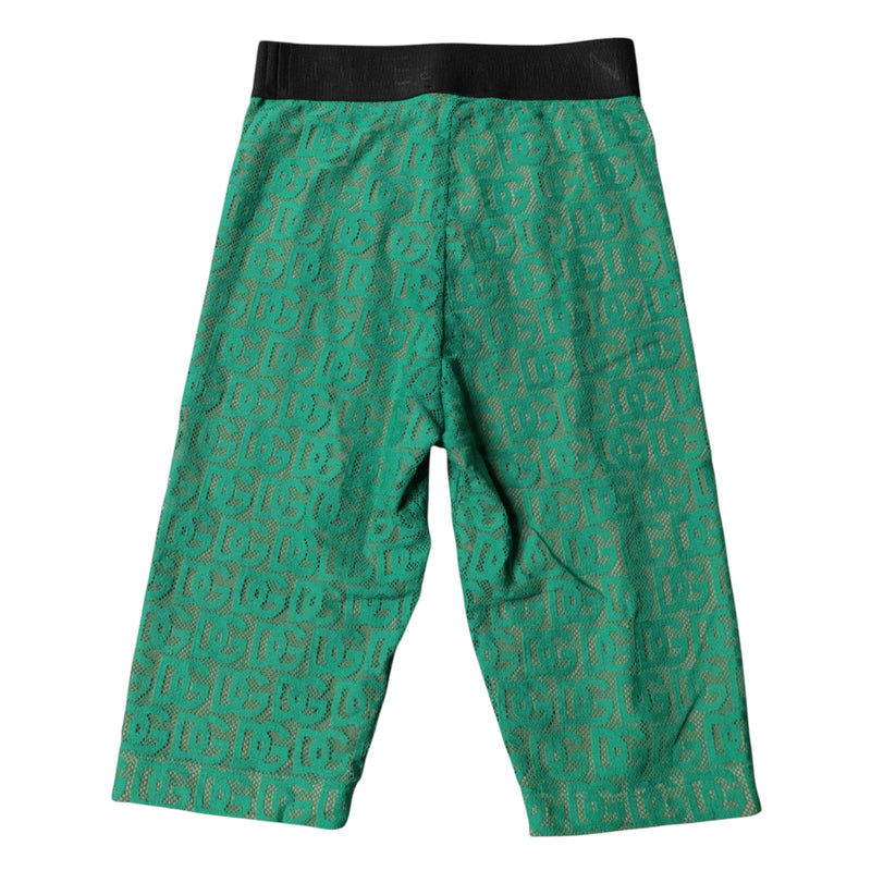 Dolce & Gabbana Green Logo Monogram Cropped Tights