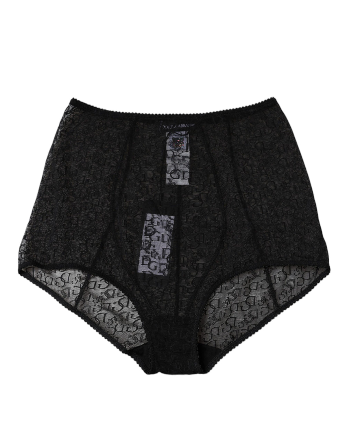 Dolce & Gabbana Black Logo Girdle High Waist Panty
