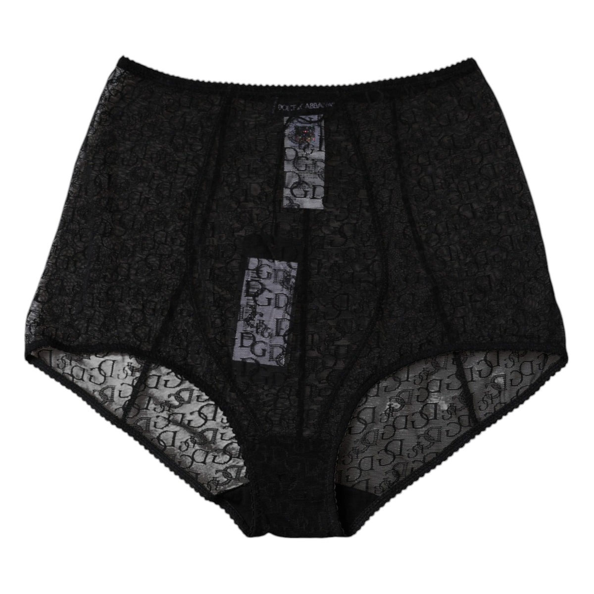 Dolce & Gabbana Black Logo Girdle High Waist Panty