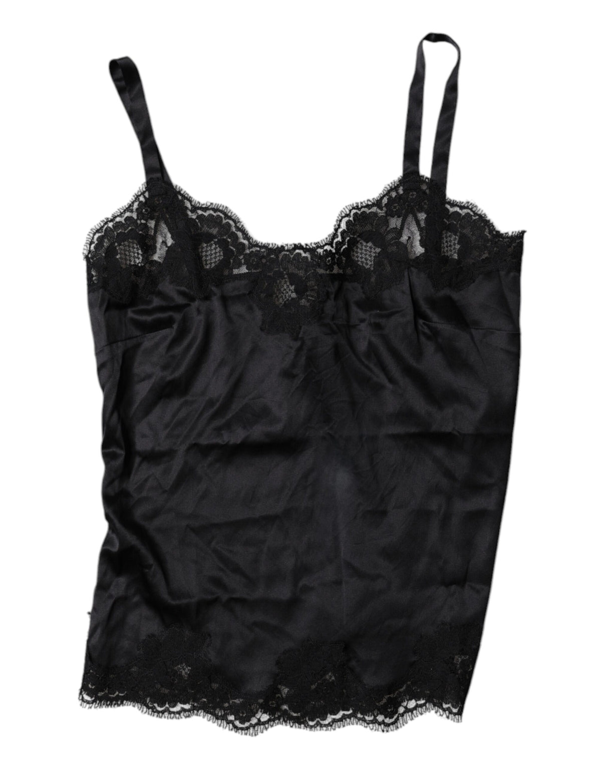 Dolce & Gabbana Black Lace Silk Blend Camisole Top