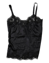 Dolce & Gabbana Black Lace Silk Blend Camisole Top