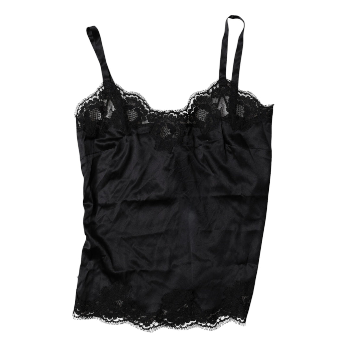 Dolce & Gabbana Black Lace Silk Blend Camisole Top
