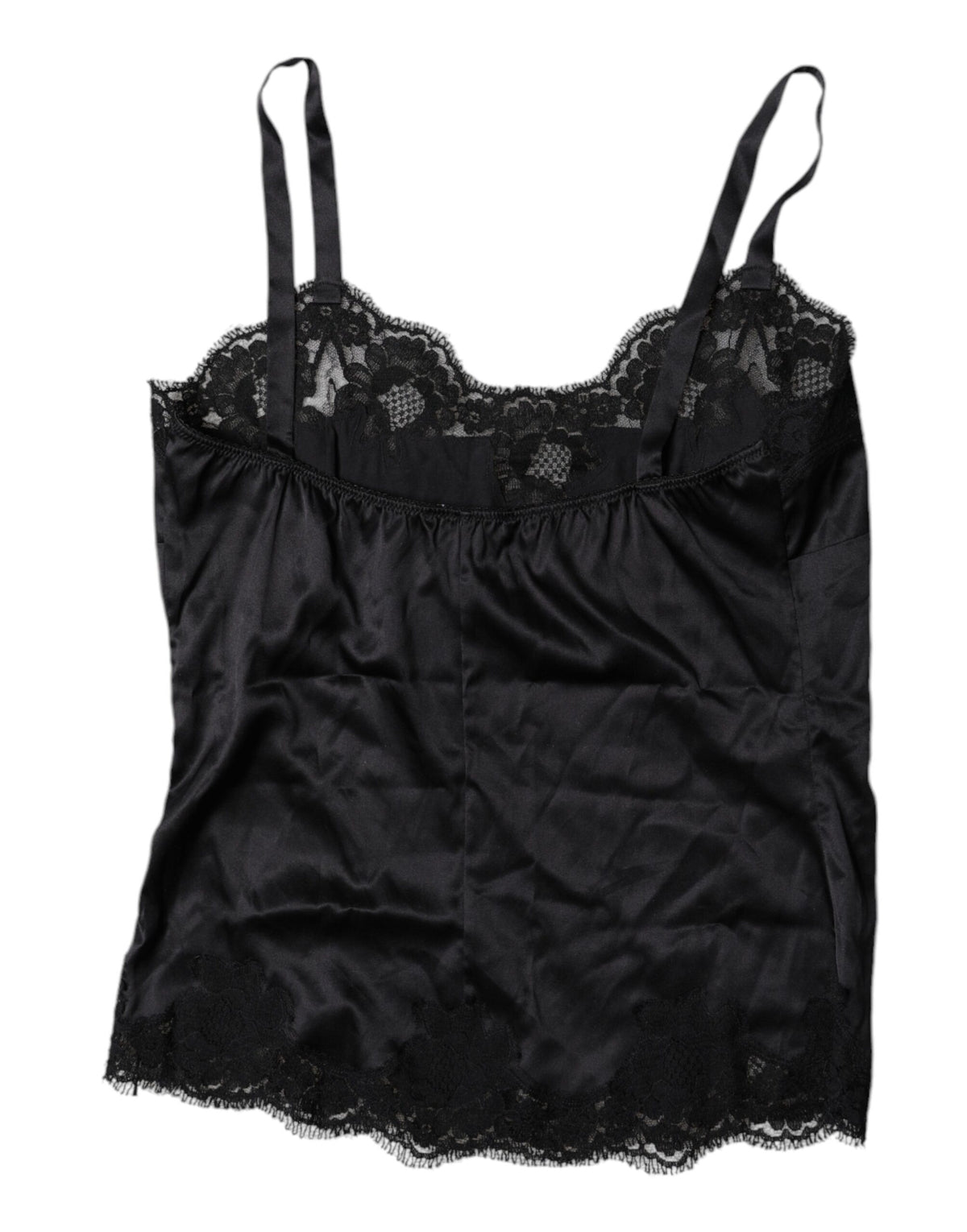Dolce & Gabbana Black Lace Silk Blend Camisole Top