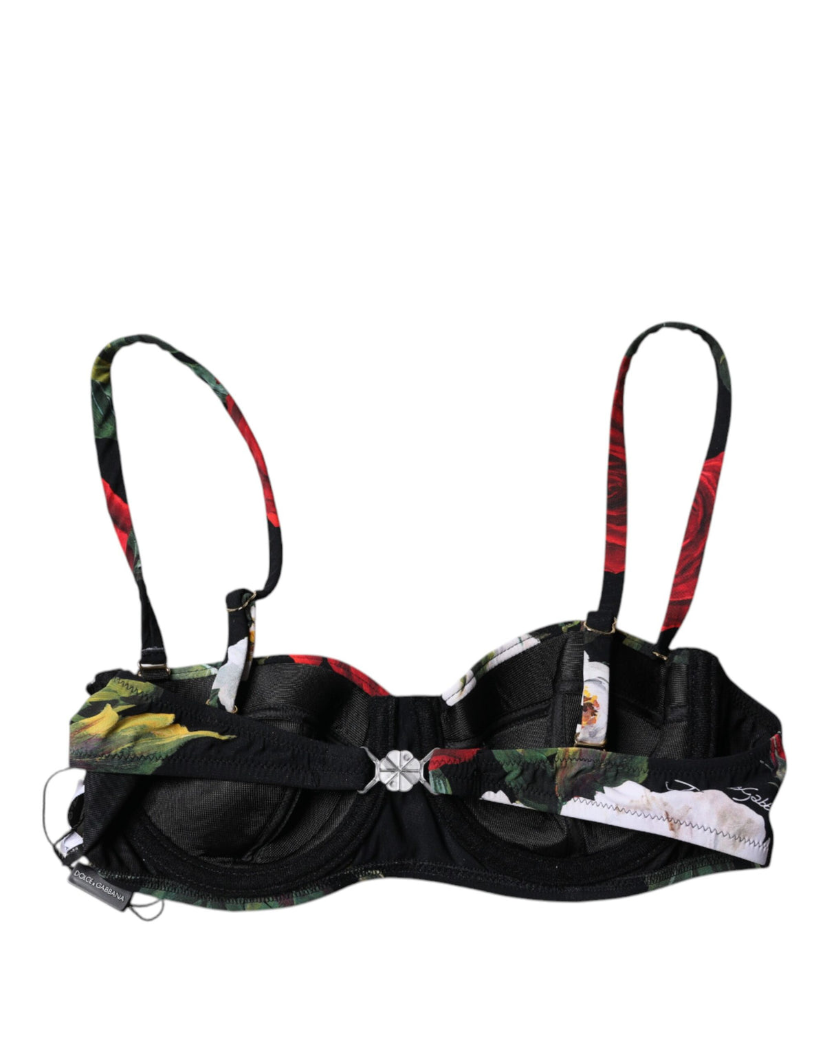 Dolce & Gabbana Black Floral Print Balconcino Bra for Women