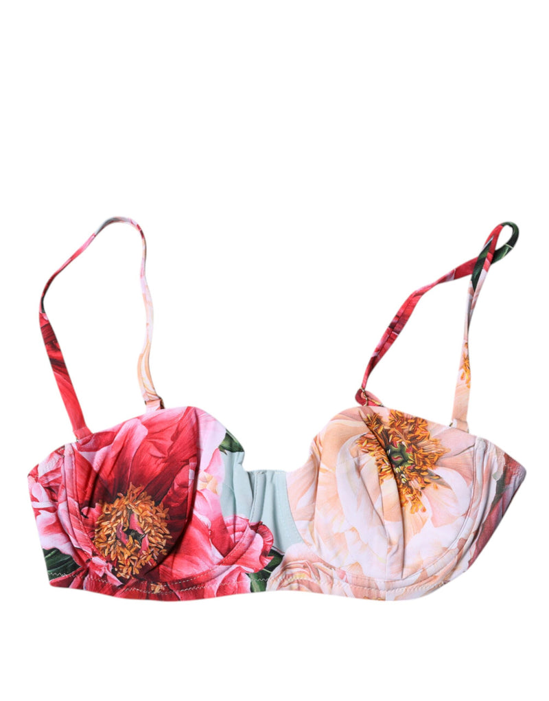 Dolce & Gabbana Multicolor Floral Padded Balconette Bra