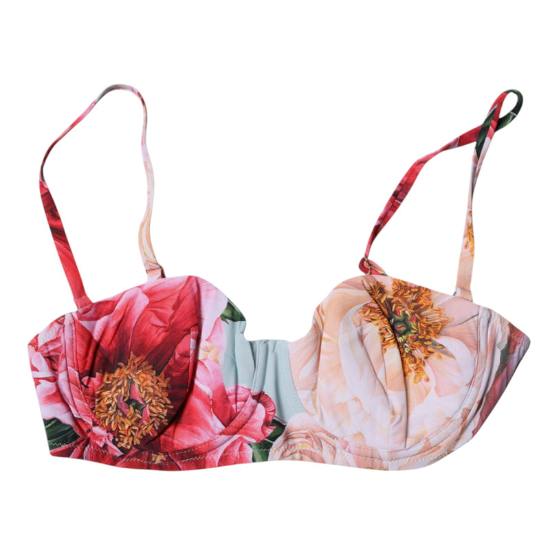 Dolce & Gabbana Multicolor Floral Padded Balconette Bra