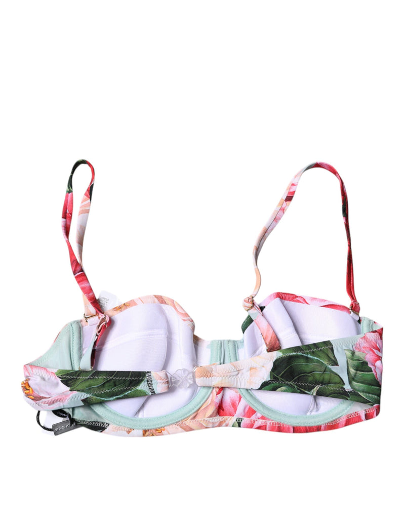Dolce & Gabbana Multicolor Floral Padded Balconette Bra