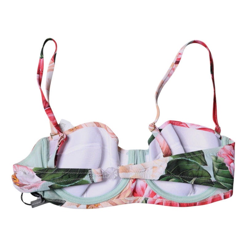 Dolce & Gabbana Multicolor Floral Padded Balconette Bra