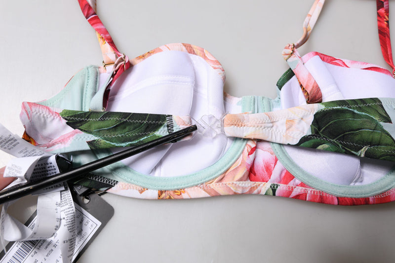 Dolce & Gabbana Multicolor Floral Padded Balconette Bra