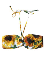 Dolce & Gabbana Multicolor Floral Halter Bikini Top Swimwear