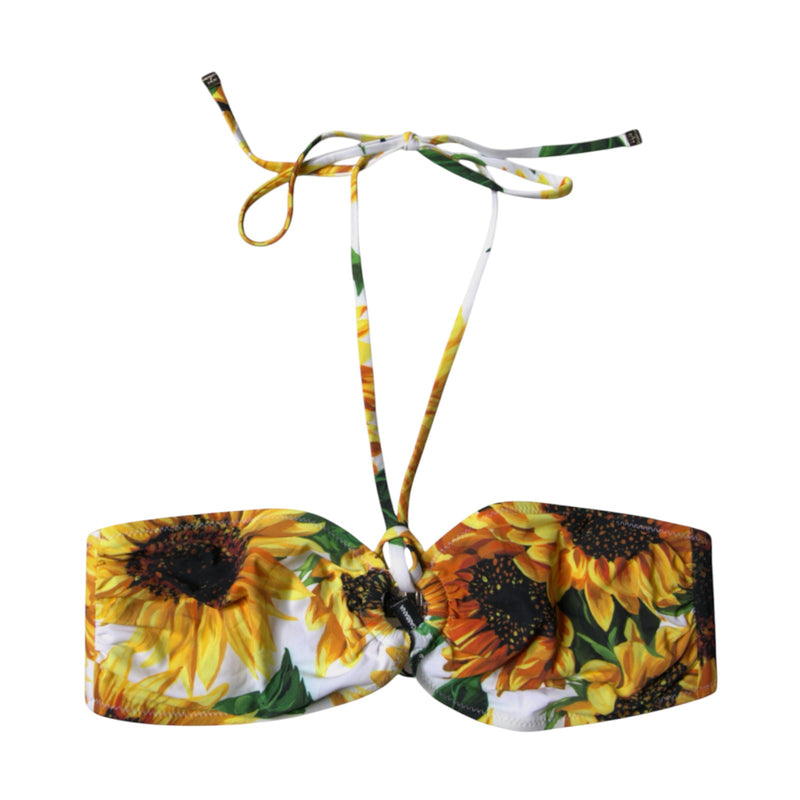 Dolce & Gabbana Multicolor Floral Halter Bikini Top Swimwear