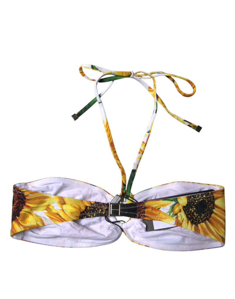 Dolce & Gabbana Multicolor Floral Halter Bikini Top Swimwear