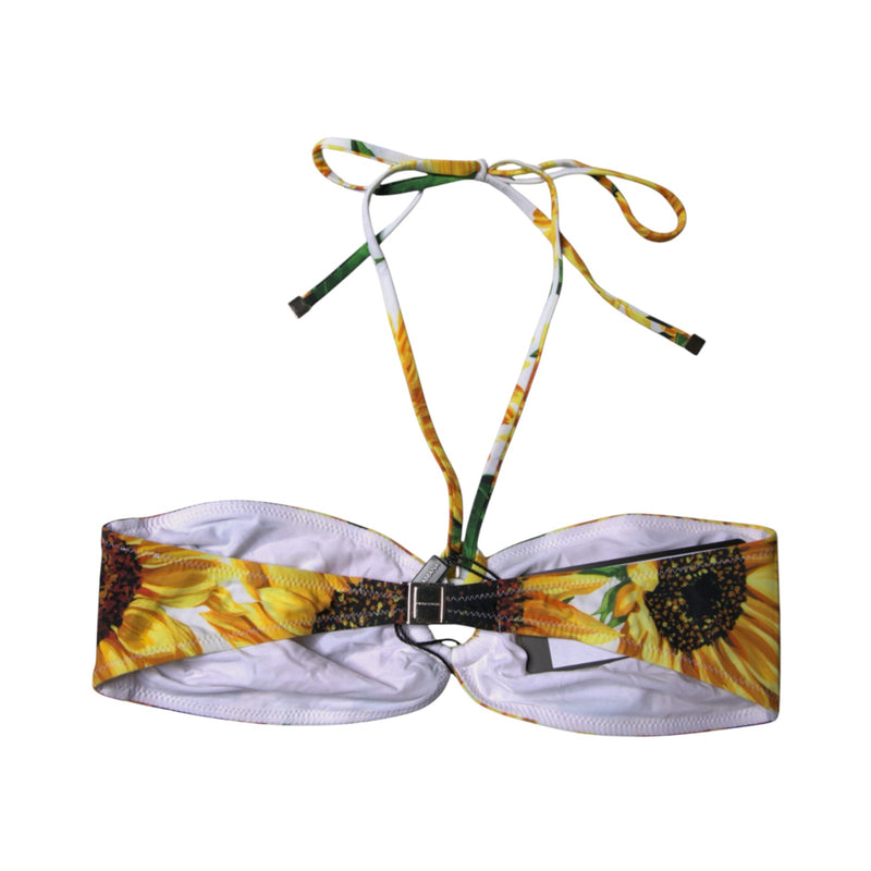 Dolce & Gabbana Multicolor Floral Halter Bikini Top Swimwear