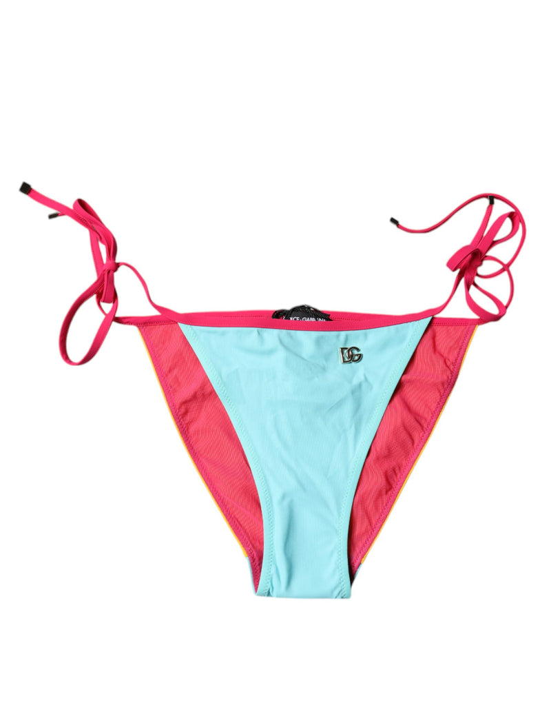 Dolce & Gabbana Multicolor Logo Bikini Bottom Swimwear