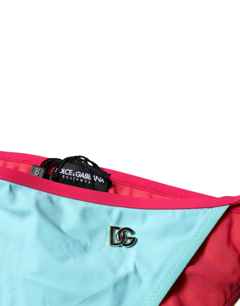 Dolce & Gabbana Multicolor Logo Bikini Bottom Swimwear
