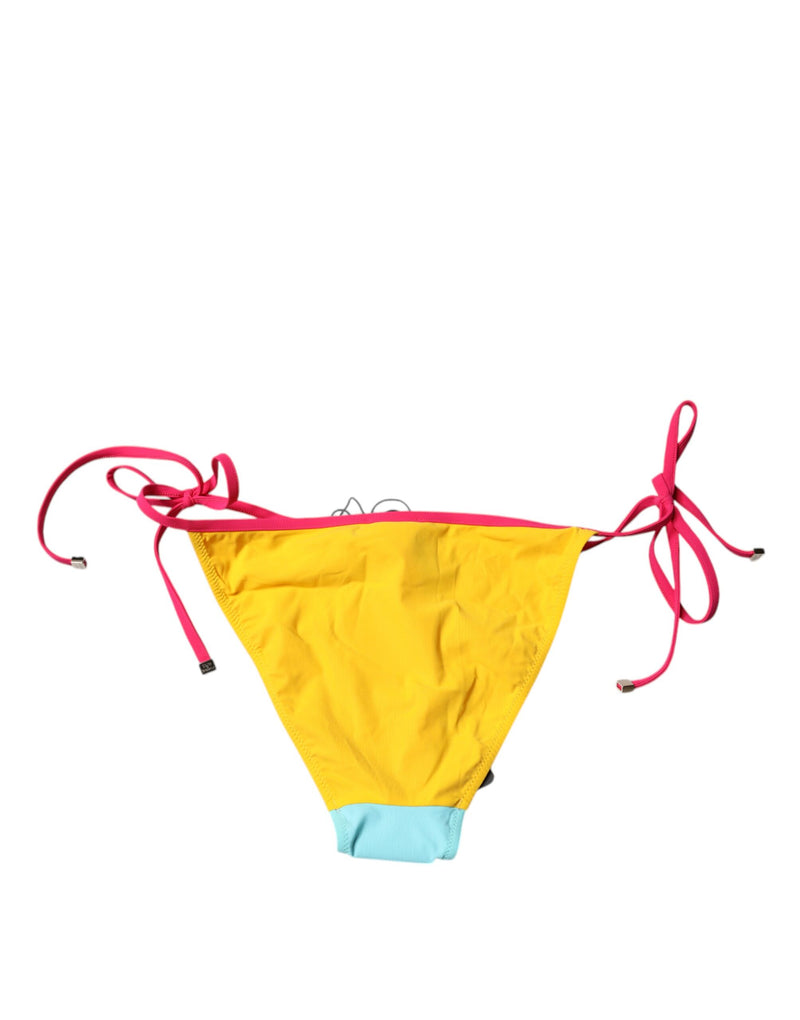 Dolce & Gabbana Multicolor Logo Bikini Bottom Swimwear