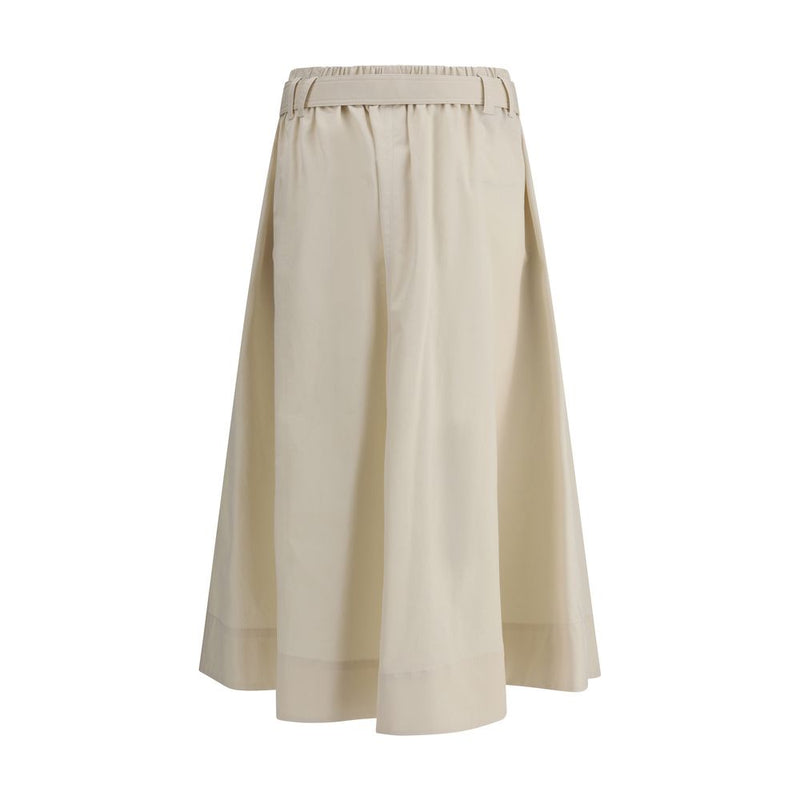 Brunello Cucinelli Cream Wide Long Skirt - Élégant et Polyvalent