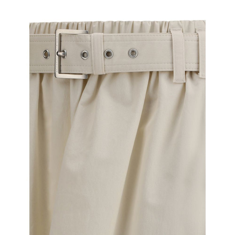 Brunello Cucinelli Cream Wide Long Skirt - Élégant et Polyvalent