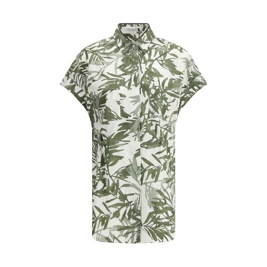 Brunello Cucinelli Lange overhemden met bladprint