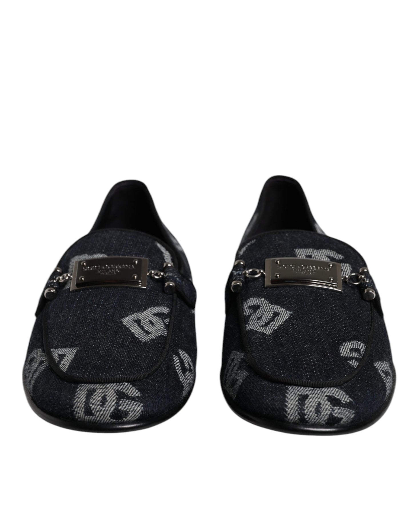 Dolce &amp; Gabbana Zwarte Katoenen Loafers met Logo, Formele Schoenen